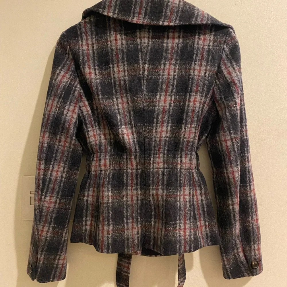 ⛔SOLD⛔ MaxMara Wool Alpaca Plaid Peacoat - Picture 2 of 4